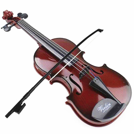 Les instruments pour enfants des jouets de violon peuvent être joués et sonores de la musique simulée pour les accessoires de performance pour bébé des débutants. Violon de simulation [Dark / Trumpet] Rosin + piano