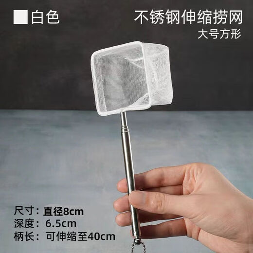 Ruoyu stainless steel retractable fishing net fish tank fishing small 3d fishing net pocket dense net tropical ornamental fish fishing net square large