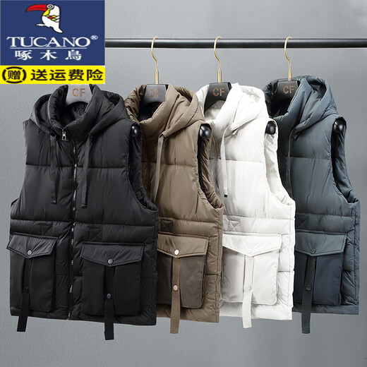 啄木鸟（TUCANO）工装马甲男秋冬多口袋韩版潮流棉坎肩宽松帅加厚外穿马夹外套背心 JTX9913深灰色 XL 建议120-140