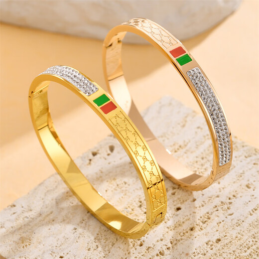 Jinyangyi K gold European and American gold bracelets without fading zircon diamond niche design simple bracelet bracelet 9928-Gold