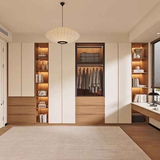 Sofia's whole house custom-made wardrobe, bedroom furniture, custom-made large wardrobe, light luxury cloakroom, flat door wardrobe storage cabinet, deposit (photos will be taken first for auction)