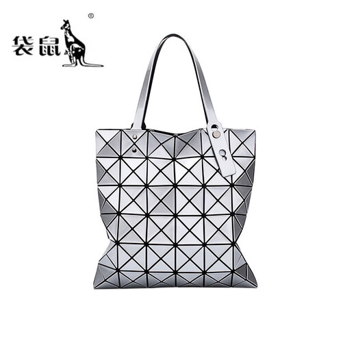 袋鼠（KANGAROO）轻奢品牌夏季包包女2025新款时尚单肩包菱形折叠几何包菱 白色