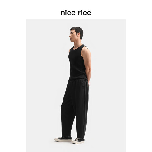 nice rice 25 summer new cotton blended texture radish wide-leg knitted sweatpants NHX12099 Coal Shihei (287G) M