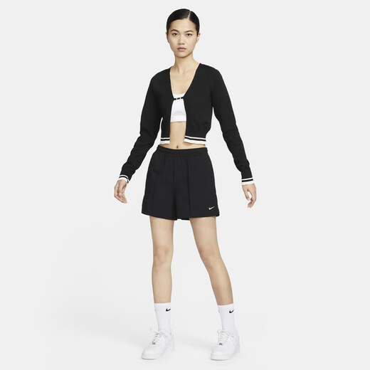 耐克（NIKE）官方EVERYTHING女子中腰短裤夏季运动裤梭织休闲FV6623 010黑/白 XL