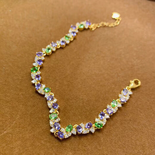Shaoyu natural tanzanite tsavorite bracelet s925 high clarity color high gorgeous 3*4mm