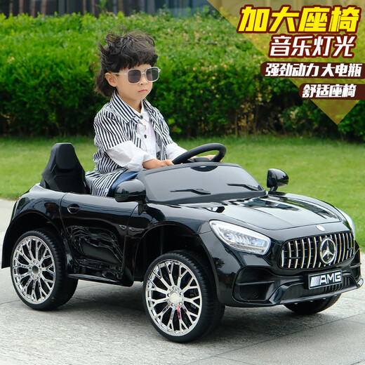 Le véhicule électrique pour enfants Nuo Angel peut être assis pour des véhicules électriques à quatre roues à deux personnes pour l'imitation des garçons et des filles Mercedes-Benz avec des jouets de voiture à distance. Haomai Red + quatre roues motrices + siège en cuir roue molle + batterie 12v7a