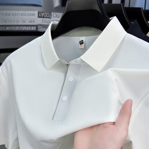 Gy Goldlion Sommer Traaceless kurzärmeliges Polo-Hemd für Herrengeschäft Casual Ice Seide atmungsaktiv einfach, vielseitigem Top Mzy/S15810 Rockgrau kurzärmelig Polo M 100-125jin [Jin gleich 0,5 kg]