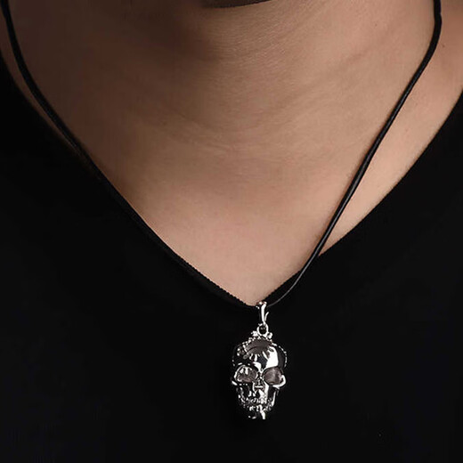 Dirholl PT950 platinum pendant platinum men's pendant skull Ghost Rider 520 Valentine's Day birthday gift for husband PT950 platinum pendant platinum men's pendant skull