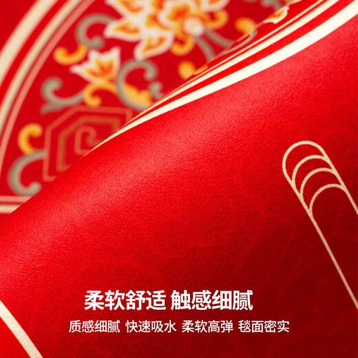 倪之尔定制金黄色新年款进门口玄关硅藻泥吸水速干脚垫防滑耐脏可裁剪地 福气金-ND-12138 160*230cm【升级硅藻泥】