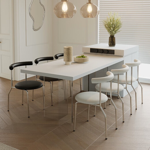 Ginoway Esstisch und Stühle moderner einfacher Haushaltsverkederstuhl Edelstahl Designer Leichter Luxus Essstuhl Cy1098 Essstuhl 1 (Ausgehend von zwei Bildern)