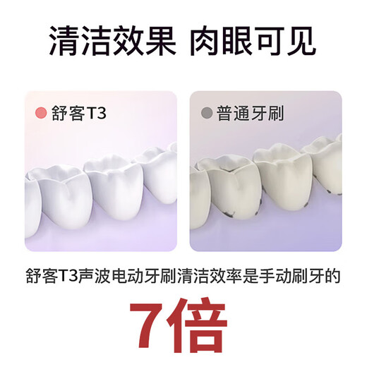 Shuke Electric Toothbrush for Adults/Students for Boyfriend/Girlfriend Soft-bristled Gum Protecting Sonic 5-speed T3 Couple T3-Iceland White