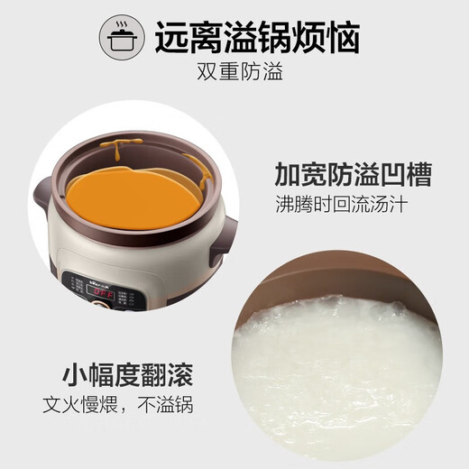 Bear electric stew pot, soup pot, stew pot, electric casserole, purple casserole, large capacity for 4-6 people, porridge pot, electric soup pot, bird's nest electric stew pot 4L DDG-D40B1