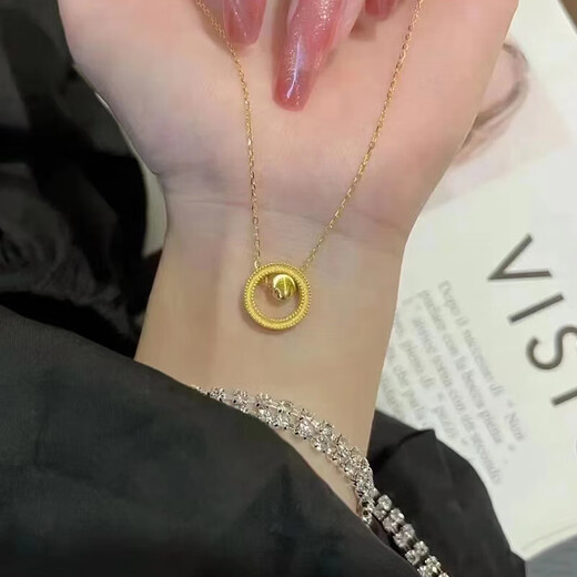 KZD Fortune-telling Necklace Women's 2022 New Gold Trendy Women's Fashion Transfer Beads Decoration Clavicle Chain 18K Jewelry Clavicle Chain