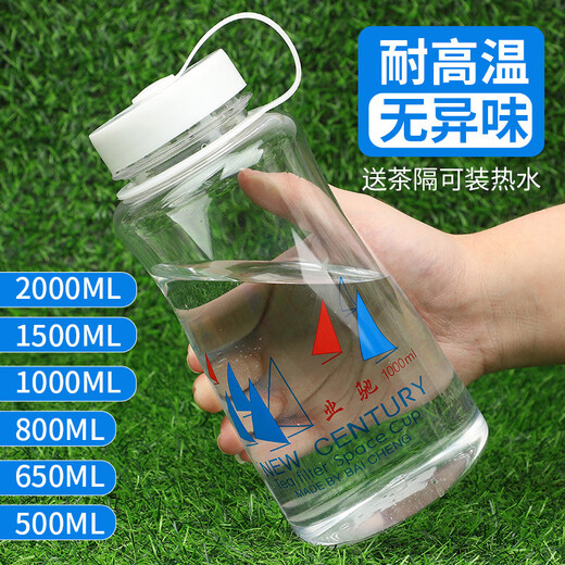 Enshousu Extra Large Capacity Plastic Space Cup Water Cup Men's and Women's Portable Ins Outdoor Travel Cup Resistant to Falling#High Temperature# Transparent White 500ml