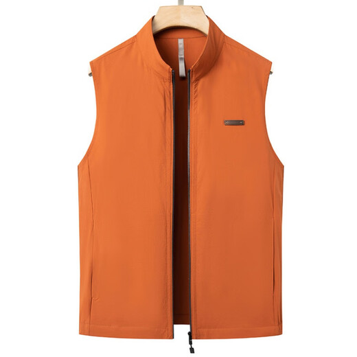 AEMAPE品牌男装2025春秋季薄款男士立领马甲休闲爸爸装背心无袖坎肩外套 蓝色 XL 180 建议 135-155斤