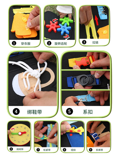 The Crown Nest Children's Montessori geschäftige Lernboote Baby Fine Bewegung Training Lehrhilfen kleine monatliche Baby frühe Ausbildung Spielzeug Tiger Lernboard (11-Medium-Gameplay)