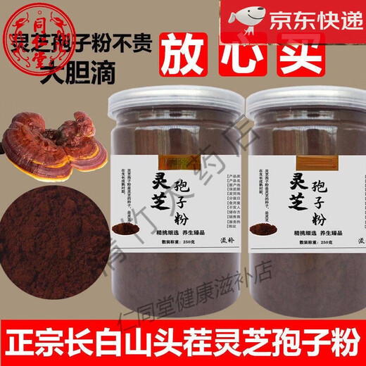
Beijing Tongrentang Raw Material Powder Head Break Wall Ganoderma Lucidum Powder Spore Powder Authentic Spore Oil 500g Pangdonglai Ganoderma Lucidum Spore Powder [100g]