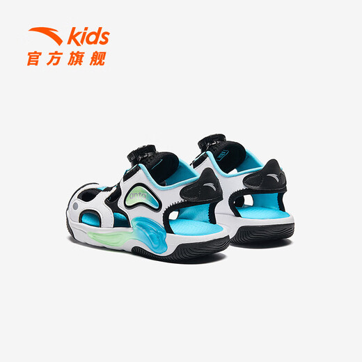 Anta children's sandals, men's and women's shoes, 2026 summer new jellyfish knob outdoor toe-toe beach shoes, boys, Anta white/black 9970H-2 33, shoe inner length 20.5cm