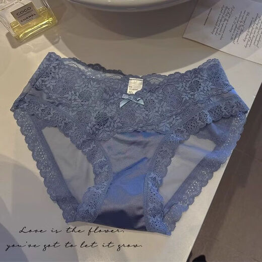 法式缎面内裤女性感蕾丝花边夏季薄款舒适透气无痕少女低腰三角裤 肤色*6195* 1条 均码 (165) （70-130斤）