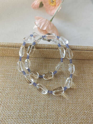 Chishe original natural crystal white crystal tanzanite necklace ins simple and versatile niche high-end design