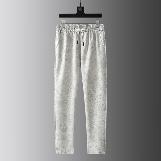 DK high-end men's casual suit suit men's spring and summer thin loose single-layer printed handsome long-sleeved suit two-piece white M 115Jin Jin equals 0.5kg -130Jin Jin equals 0.5kg