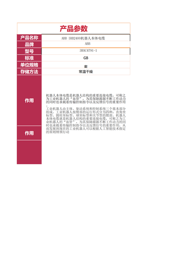 ABB IRB2400 robot body cable 3HAC4791-1 set