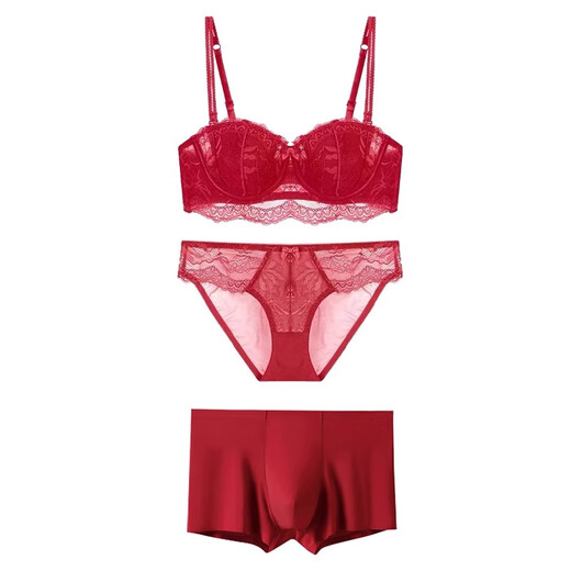 Miss Polly 2026 belongs to the Year of the Horse and the Year of the Horse. Red fashionable women's underwear and underwear set scarf clothes for women. Gift 1. The Year of the Horse red underwear suit + 2 pairs of socks of the Year of the Horse (with gift box and gift bag) 75B