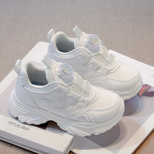 
Dr. Jiang's brand of children's white shoes for boys and girls' sports shoes 2025 new spring and summer mesh breathable white shoes running 9928 white single net <upgraded version> 35 inner length 21.6CM
