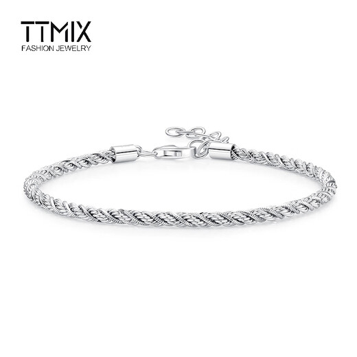 TTMIX twist platinum bracelet for women pt950 fashionable and simple platinum bracelet birthday gift for girlfriend 10.33g 16+3cm