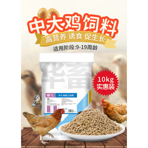 Hua livestock chicken feed large chicken pellet feed rutin egg chicken duck goose special chick opening feed premix 1kg