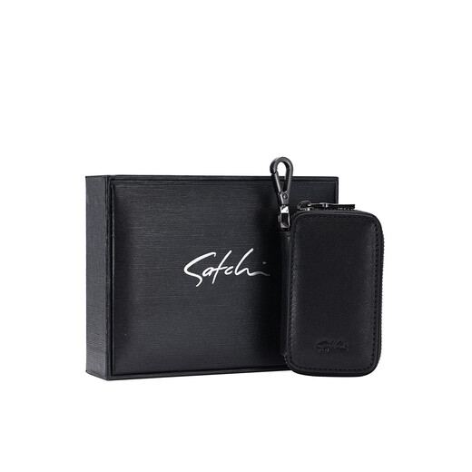 沙驰秋冬新款男款钥匙包头层牛皮高级感【节日礼物】送爱人 黑色 均码