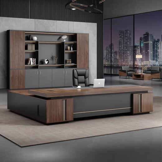 Boss desk desk simple modern office president desk and chair combination light luxury executive desk manager desk 1.6 meters boss desk (single cabinet)