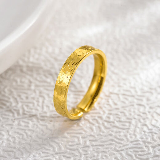 Iosn gold broken ice ring women's new style pure gold 999 pure gold starry sky flashing solid live jewelry for girlfriend broken ice 1.67g