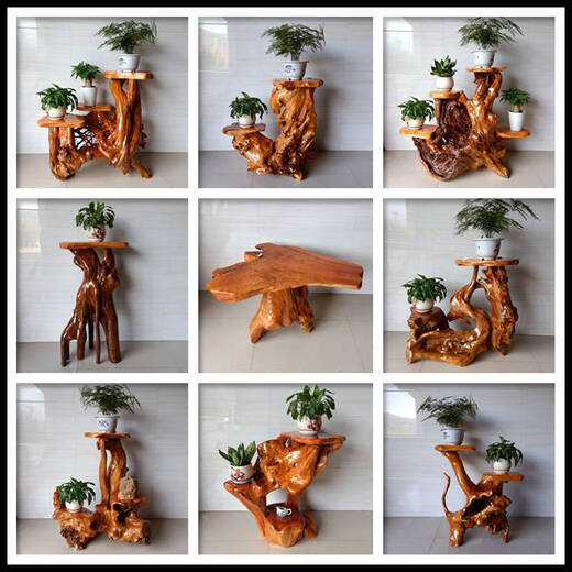 
Yonghuan Log Root Carved Floor Tree Root Natural Ornament Living Room Multi-layer Bonsai Floor Fish Tank Solid Wood Base Balcony 16852
