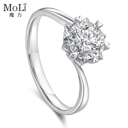 Magic Spot Sparkling Natural Diamond Proposal Ring for Women Twisting Arm Snowflake Love White 18K Gold Diamond Ring 10 Points Small Broken Diamond Natural Diamond Ring 10 Points + Exquisite Packaging Box. Please contact customer service for details.