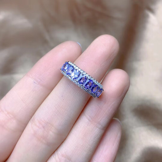 Zhio Ring Super Flash Natürliche Tansanit Stein Ring Noble Tansania Blau S925 Sterling Silber Inlay Fabrik Wohlfahrtsring Platin Gold Inlay Nr. 13