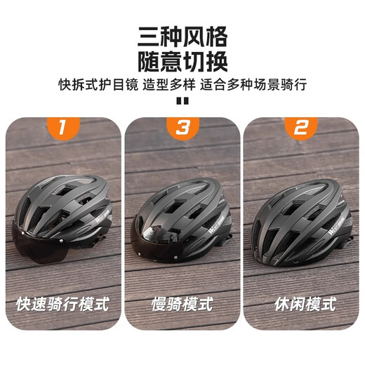 Casco de bicicleta de Western Rider con gafas Equipo de equitación de carretera de montaña integrada de casco de casco