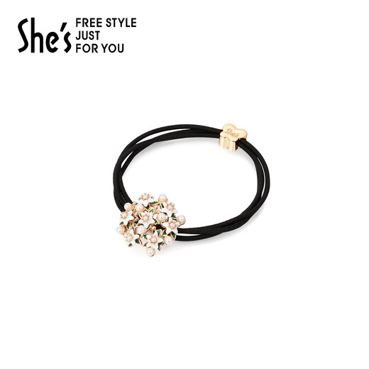 She s Akiko Gardenia flower contrast color dripping oil rubber band hair rope small fresh hair circle headband birthday gift for girlfriend