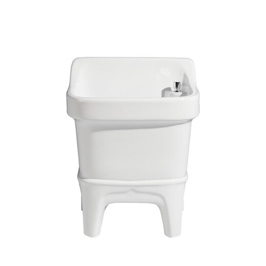 Mop pool balcony ceramic washing mop pool mop pool household bathroom automatic drainer high-foot basin pool 46 cm flat mouth table-controlled drain basket anti-blocking