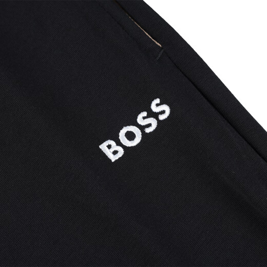 雨果博斯（HUGO BOSS）奢饰品男装 夏季新款男士时尚休闲长裤百搭健身裤 12342 黑色 M
