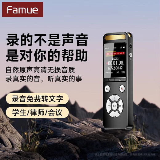 FAMUE录音笔律师高清降噪录音随身学生上课用长待机 安卓鸿蒙苹果15及以上机型OTG传输升级9216K 32GB可保存约1109小时录音转文字8