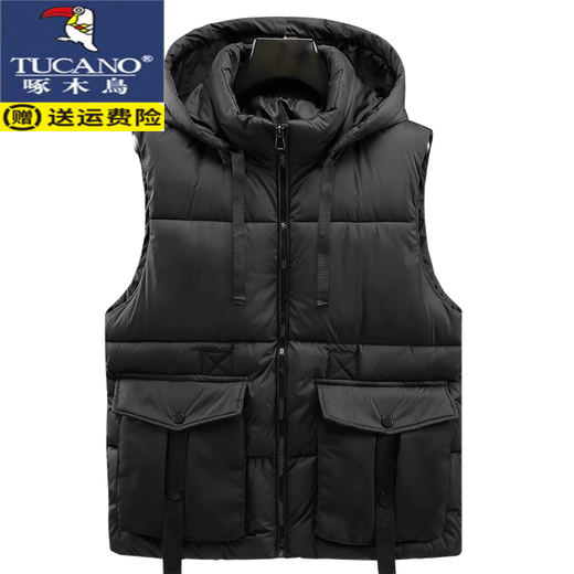 啄木鸟（TUCANO）工装马甲男秋冬多口袋韩版潮流棉坎肩宽松帅加厚外穿马夹外套背心 JTX9913深灰色 XL 建议120-140