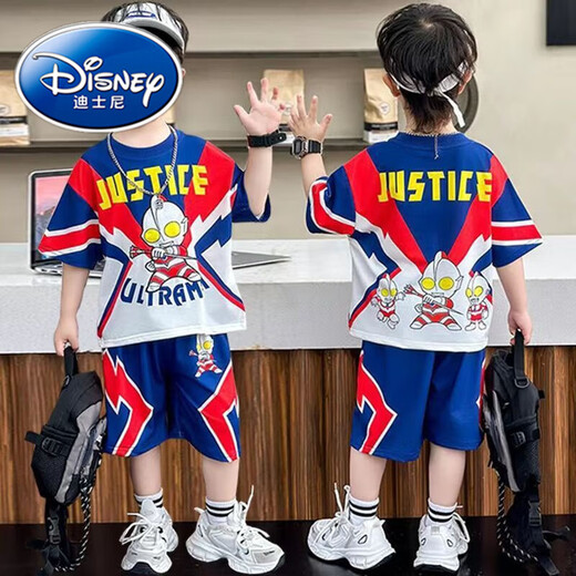 Disney (Disney) Biños ropa de verano ropa ultraman camiseta delgada camiseta niños niños coño de secado rápido de manga corta 2025 nuevos sets spaceman-gray-1047. 140 sugerencias 130-140cn Tamaño igual