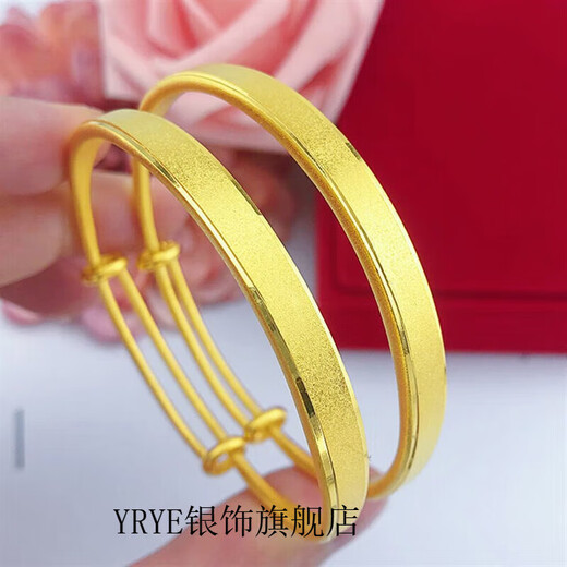 GIOIO Hong Kong duty-free imitation gold bracelet imitation 9999 pure gold bracelet flat bracelet with ring certificate + gift