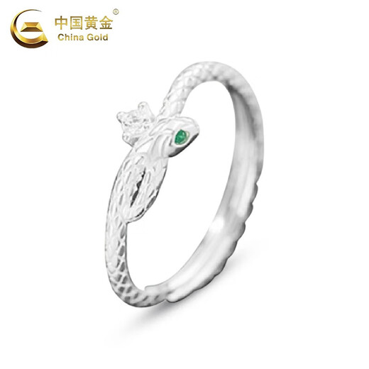China Gold (CHINA GOLD) pure silver snake silver ring for women with light luxury and high-end sense, zodiac snake, Valentine's Day birthday gift for girlfriend and wife, snake coiled ring, S925 silver-heartbeat gift box
