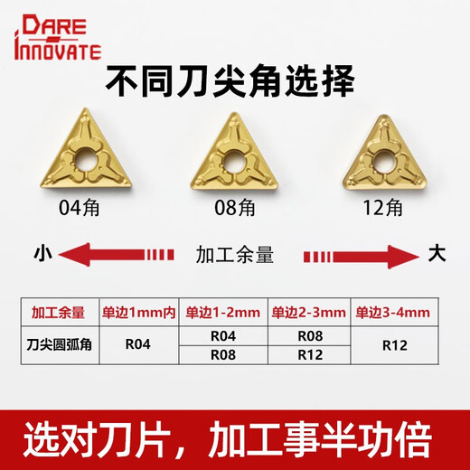 数控刀片三角形不锈钢刀头TNMG160404钢件外圆内孔车刀片合金刀粒 TNMG160404-HM DG5155 加工钢件