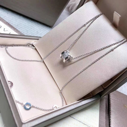 Junpo 18K gold small waist necklace for women classic rose gold full diamond platinum pendant clavicle chain rose gold small waist