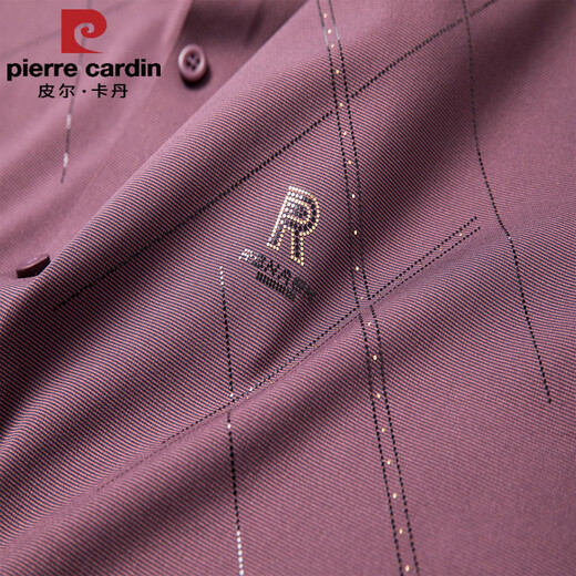 皮尔卡丹（pierre cardin）儿子结婚礼服爸爸装短袖衬衫中年喜公公婚宴装夏装冰丝半袖衬衣男 红色 2XL 180