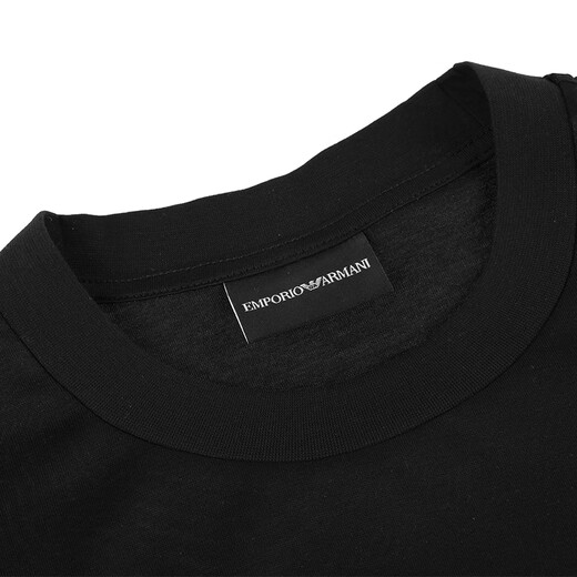 ARMANI (ARMANI) Luxus Männerkleidung Ea Herren gestickt Eagle Mark Mercerated Cotton Kurzärmeler lässiges vielseitiges T-Shirt-Urlaubsgeschenk 12370 Black 3XL