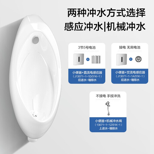 Jomoo Urinal integrierter Keramikwand Hängende Wandentladung Urinal-Wassersparung und antibakterielles und geruchssicheres Herrenurinal [intelligentes Erfassungsurinal] J13071 an die Stromversorgung verbunden